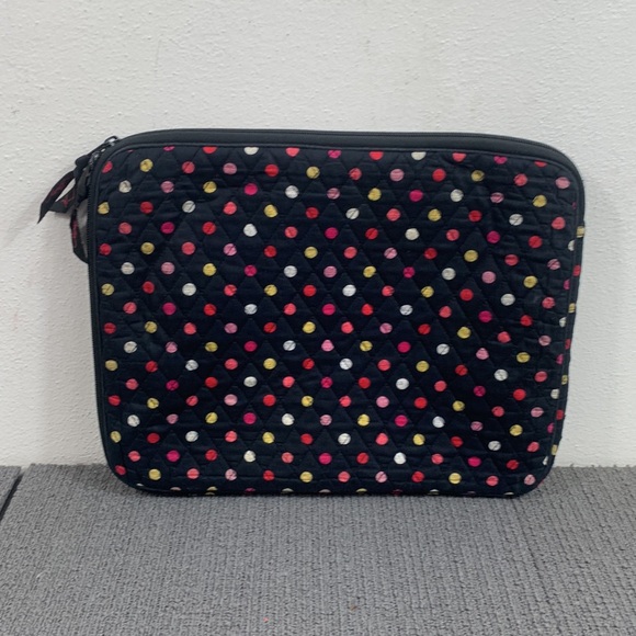 Vera Bradley Lighten up Laptop Tablet Sleeve Large Retired Havana Dots Quilted - Picture 3 of 17